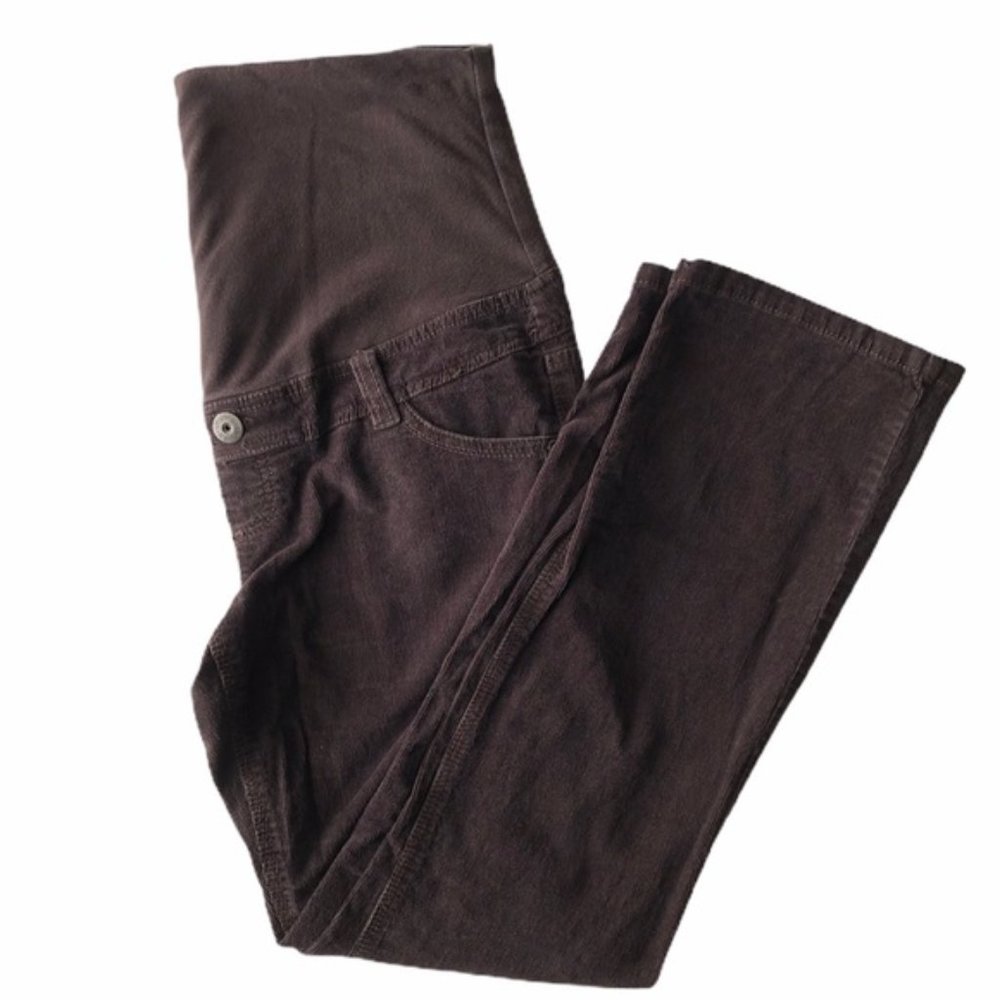 Thyme Brown Corduroy Maternity Pants med